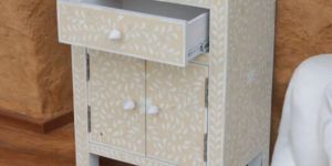 Bone Inlay Bedside Table