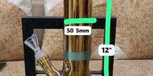 12 Inch Golden Smoking Glass Beaker