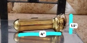 Gold Finish Glass Smoking Pipe