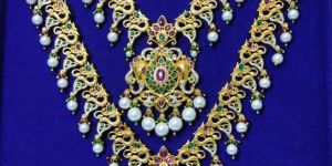 Gold Plated Traditional South Indian Necklace Combo Set