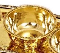 Indian Art Villa Brass Bowl With Hammered Beading Design