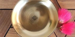 Indian Art Villa Brass Rice Plate With Matt Finish Design