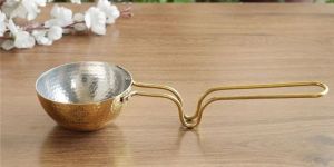 Indianartvilla Handcrafted Pure Brass Tadka Pan For Home