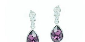 Women Purple Delight Silver Earrings