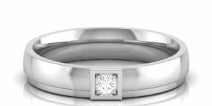 Mens White Gold Round Shape Diamond Ring