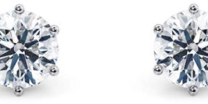 Round Cut White Gold Diamond Stud Earrings