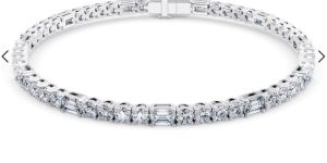 White Gold Marquise and Round Diamond Bracelet