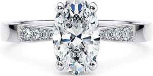 White Gold Oval Shape Diamond Engagement Ring
