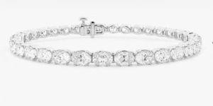 White Oval Shape Diamond Bracelet