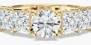 3 Carat Round Diamond Emery Five Princess Stone Ring