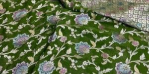 mehendi green hand dyed khadi georgette banarasi saree