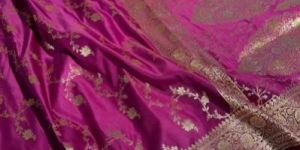 Purple Satin Katan Silk Heritage Intricate Banarasi Saree