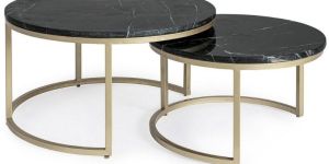 Marble Top With Iron Legs Coffee Table