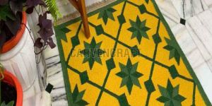 A 28 Green & Yellow Flat Weave Cotton Durries