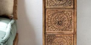 Hand-Carved Mango Wood Chest of Drawers