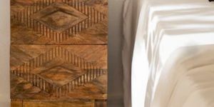 Handcarved Mango Wood Bedside Table