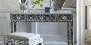 Mother of Pearl Inlay Mango Wood Dressing Table Set