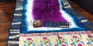 Printed Paithani Pure Silk Saree with Japanese Dye