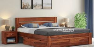 Denzel Sheesham Wood Bed With Drawer Storage
