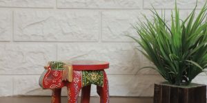 Wooden Elephant Stool