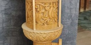 12 Inch Hand Carved Wooden Lantern