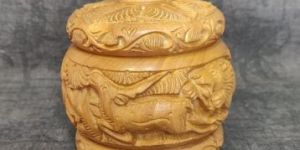 3 Inch Hand Carved Wooden Box