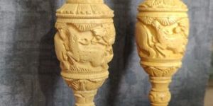 8 Inch Brown Wooden Flower Pots