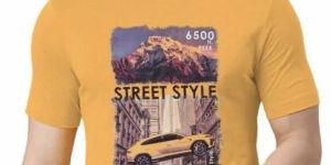 Mens Cotton Printed Half Sleeves T-Shirt