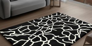 Black and White Designer Hand Tufted Carpet