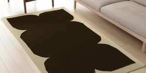 Black Anti Skid Hand Tufted Wool Carpet