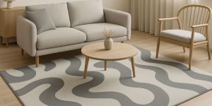 Modern Grey Wave Hand Tufted Carpet