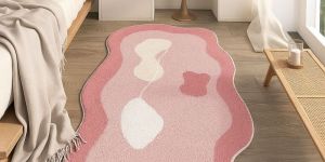 Modern Pink Abstract Hand Tufted Carpet