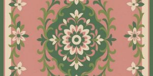 Pink Green Floral Hand Tufted Carpet