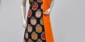 kalamkari hand-block printed dress materials