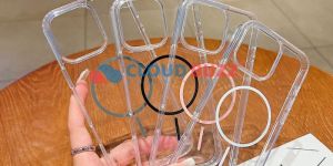 Transparent Flock Lining Magsafe Phone Case