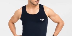 Mens Navy Blue Gym Vest