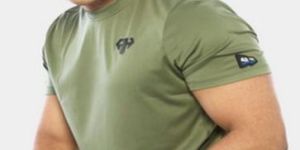 Mens Tactical Green Round Neck T-Shirts