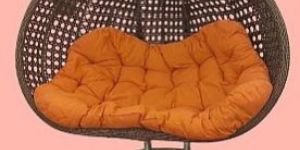 The Chillpod Brown Metal Hanging Swing Chair