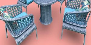 Weave Scape Four Seater Round Table Chair Set