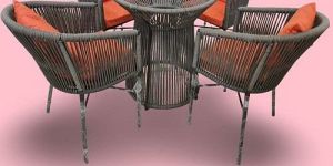 Willow Rope Four Seater Table Chair Set