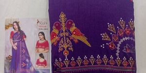 Purple Royal Parrot Saree