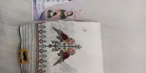 White Parrot Designer Saree