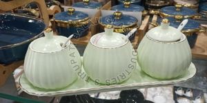 Condiment Containers - Porcelain Seasonings Jar Set