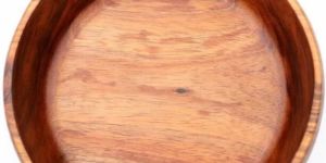 Brown Round Wooden Bowl
