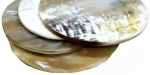 Round Natural Horn Coasters Set
