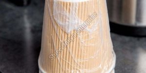 White and Brown 8 Oz Double Wall Paper Cup