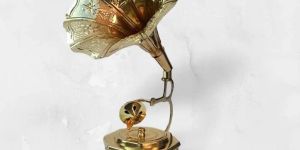 Dark Brown Brass Gramophone Miniature