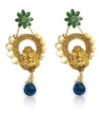 Women Green Blue Traditional Earring
