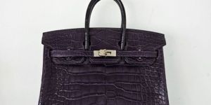 niloticus crocodile purple leather bag