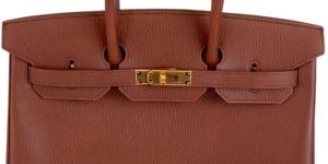 hermes gold ardennes leather vintage bag